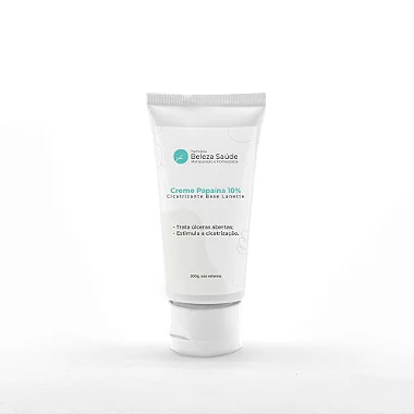 Creme Papaína 10% : Cicatrizante Base Lanette - 200g