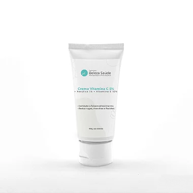 Creme Vitamina C 5% + Ácido Ferúlico 1% + Vitamina E 10% - Linda pele - 100g
