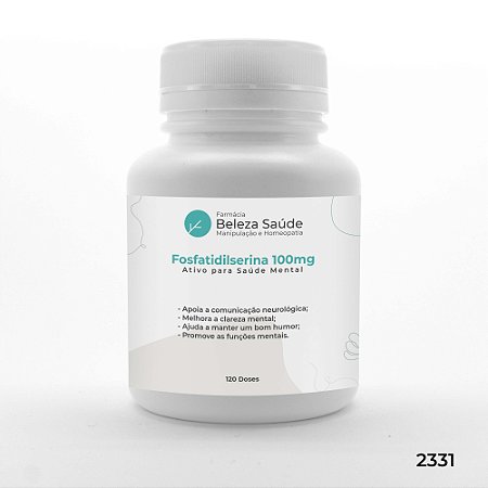 Fosfatidilserina 100mg Ativo para Saúde Mental - 120 doses