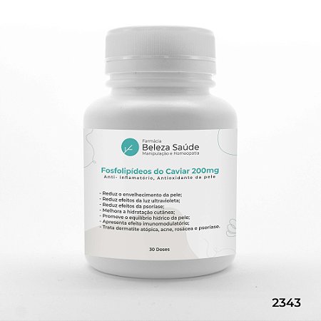 Fosfolipídeos Do Caviar 200mg - F. C. Oral Biotec Anti- inflamatório, Antioxidante da pele - 30 doses