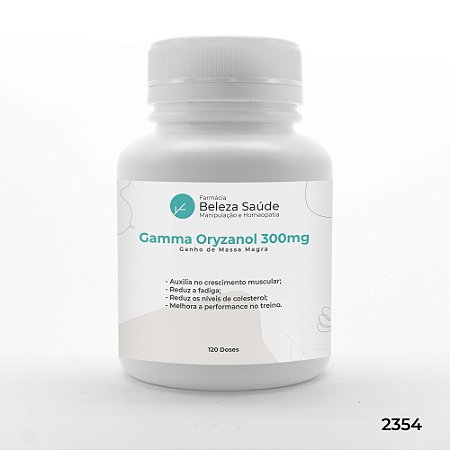 Gamma Oryzanol 300mg - Ganho de Massa Magra - 120 doses