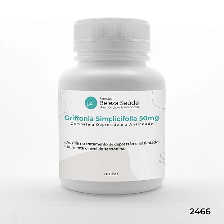 Griffonia Simplicifolia 50mg Depressão e Ansiedade - 60 doses