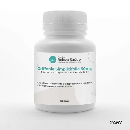 Griffonia Simplicifolia 50mg Depressão e Ansiedade - 120 doses