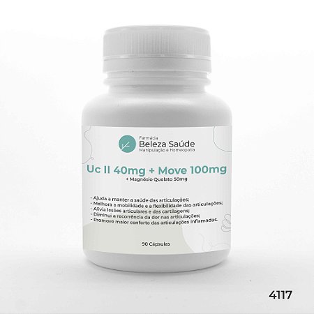 Uc 2 40mg + Move 100mg + Magnésio Quelato 50mg : 90 Cápsulas