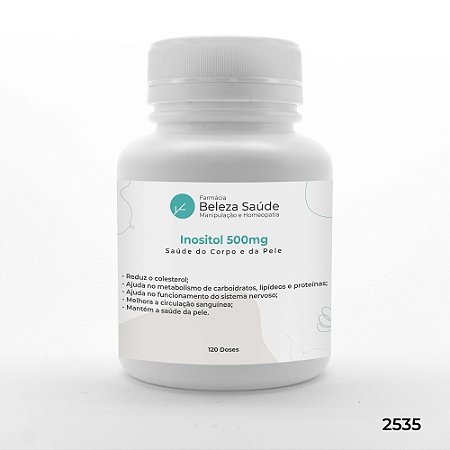 Inositol 500mg Saúde do Corpo e da Pele - 120 doses