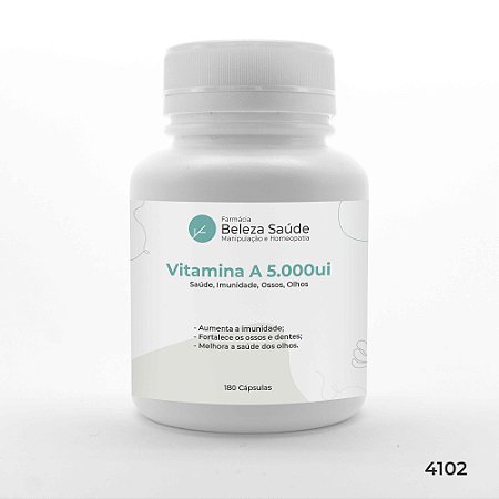 Vitamina A 5.000ui : Saúde Imunidade, Ossos, Olhos 180 Caps