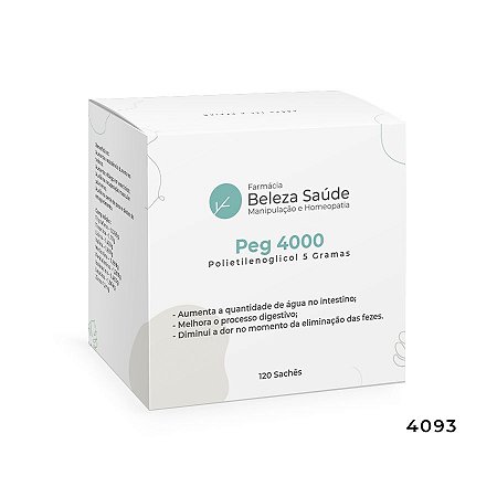 Peg 4000 Polietilenoglicol 5 Gramas : 120 Sachês