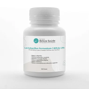 Lactobacillus Fermentum 1 Bilhão Ufc : Probiótico para Saúde Íntima da Mulher - 180 doses