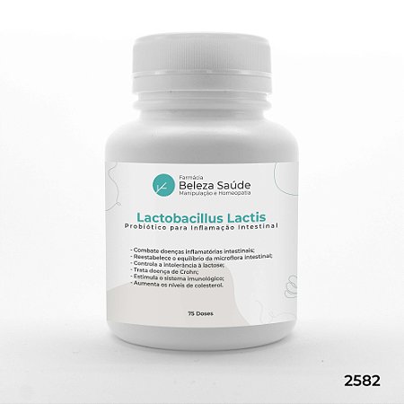 Lactobacillus Lactis Probiótico para Inflamação Intestinal - 75 doses