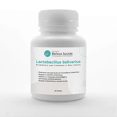 Lactobacillus Salivarius - Probiótico que Combate o Mau Halito - 30 doses