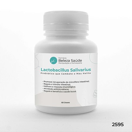 Lactobacillus Salivarius - Probiótico que Combate o Mau Halito - 60 doses