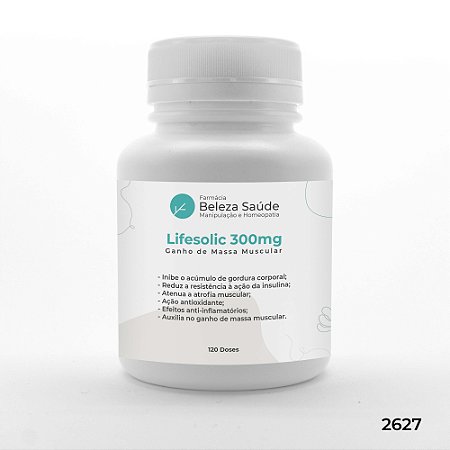 Lifesolic 300mg ( Ácido Ursólico ) Ganho de Massa Muscular - 90 doses