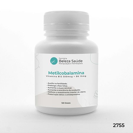 Metilcobalamina Vitamina B12 500mcg + B6 15mg - 120 doses