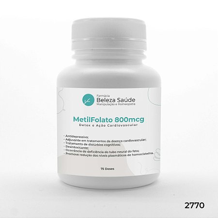 Metilfolato 800mcg - Detox e Ação Cardiovascular - 75 doses