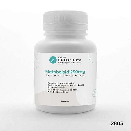 Metabolaid 250mg : Controle e Diminuição de Peso, Combate o Efeito Sanfona - 60 doses