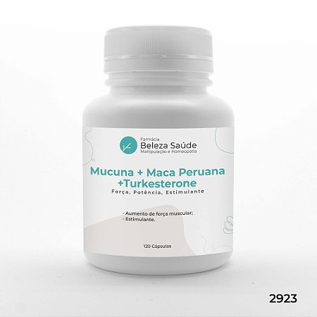 Mucuna + Maca Peruana + Turkesterone  :  Força, Potência, Estimulante - 120 doses