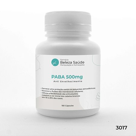 Paba 500mg Anti Envelhecimento - 180 doses