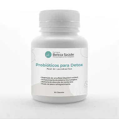 Probióticos para Detox Pool De Lactobacillus - 90 Cápsulas