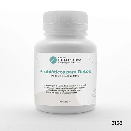 Probióticos para Detox Pool De Lactobacillus - 90 Cápsulas