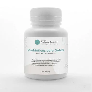 Probióticos para Detox Pool De Lactobacillus - 120 Cápsulas