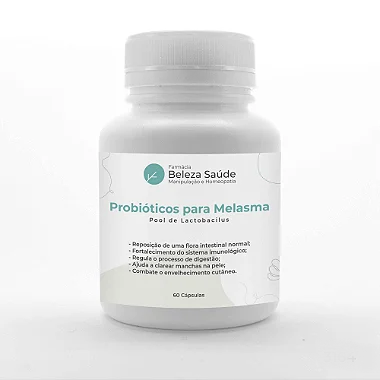 Probióticos para Melasma - Pool de Lactobacillus - 60 Cápsulas