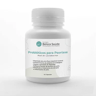 Probióticos para Psoríase - Pool de Lactobacillus - 45 Cápsulas