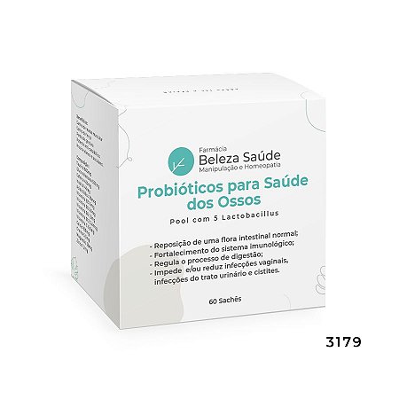 Probióticos para Saúde dos Ossos - Pool com 5 Lactobacillus - 60 Sachês