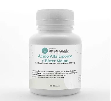 Ácido Alfa Lipóico 400mg + Bitter Melon 500mg : 60 Cápsulas