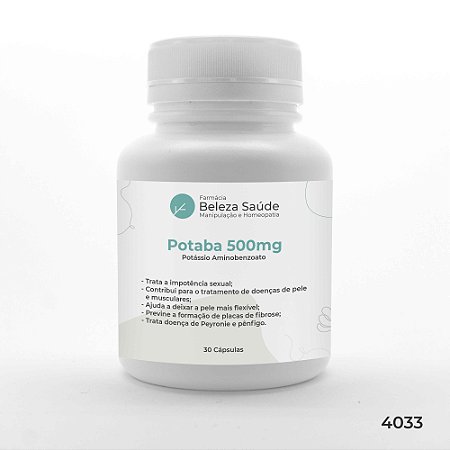 Potaba ( Potássio Aminobenzoato ) 500 mg : 30 cápsulas