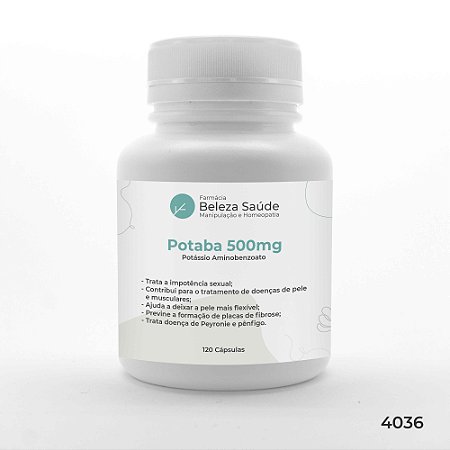 Potaba ( Potássio Aminobenzoato ) 500 mg : 120 cápsulas