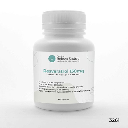 Resveratrol 150mg Saúde do Coração e Mental - 60 Cápsulas