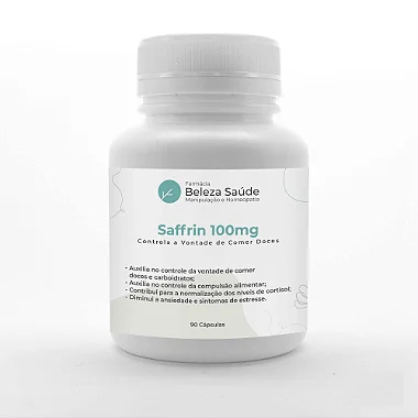 Saffrin 100mg - Controla a Vontade de Comer Doces - 90 Cápsulas