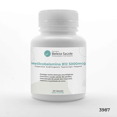 Metilcobalamina B12 5000mcg Sublingual : 60 Cápsulas Vegana