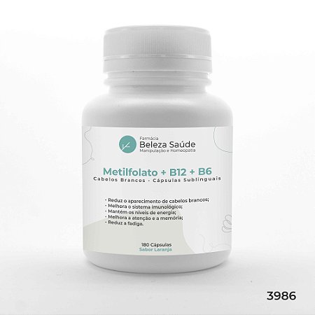 Metilfolato + B12 + B6 : Cabelos Brancos Sublingual 180 Caps