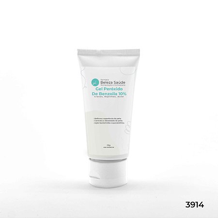 Gel Peróxido De Benzoila 10% : Cravos, Espinhas, Acne 50gr