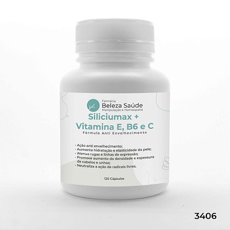 Siliciumax + Vitamina E, B6 e C - Fórmula Anti Envelhecimento - 120 Cápsulas