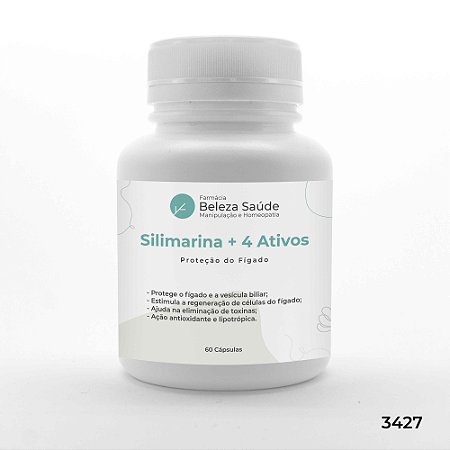 Silimarina + 4 Ativos - Proteção do Fígado - 60 Cápsulas
