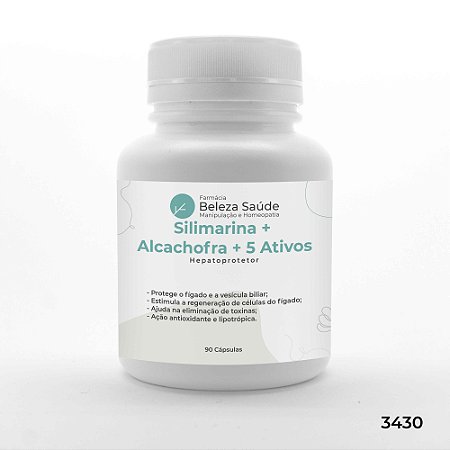 Silimarina + Alcachofra + 5 Ativos - Hepatoprotetor - 90 Cápsulas