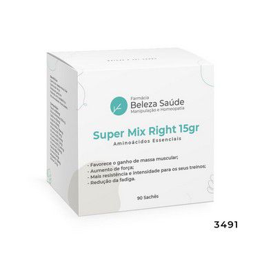 Super Mix Right 15gr Aminoácidos Essenciais - 90 Sachês