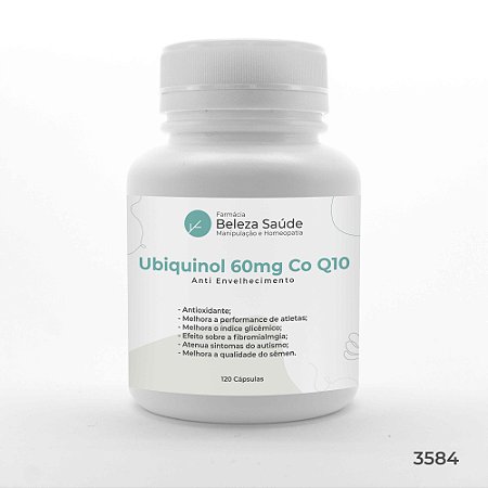 Ubiquinol 60mg Co Q10 - Anti Envelhecimento - 120 Cápsulas