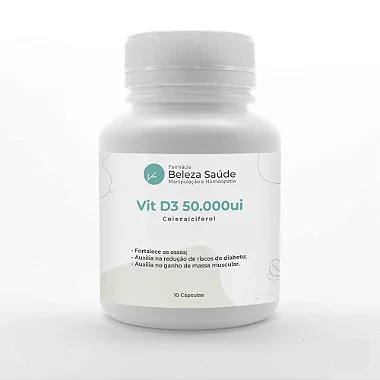 Vitamina D3 50.000ui - 10 cápsulas