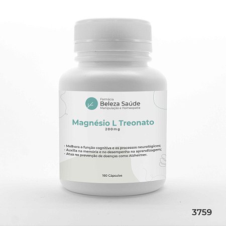 Magnésio L Treonato 200mg - 180 Doses