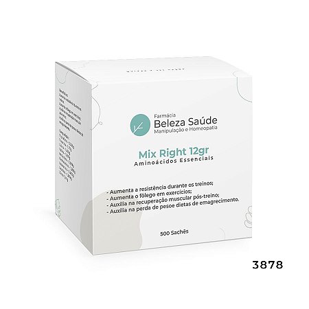 Mix Right 12gr - Aminoácidos Essenciais com a Proporção Molar do Dr. Lair Ribeiro - 500 Sachês