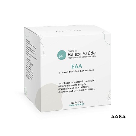EAA - 9 : Aminoácidos Essenciais 120 Sachês Sabor Laranja