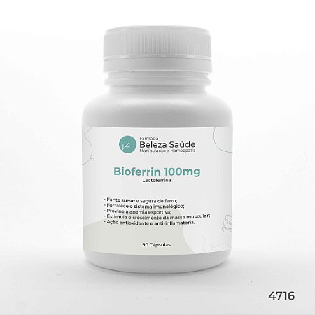 Bioferrin 100mg :  ( Lactoferrina )  Imunidade 90 Cápsulas