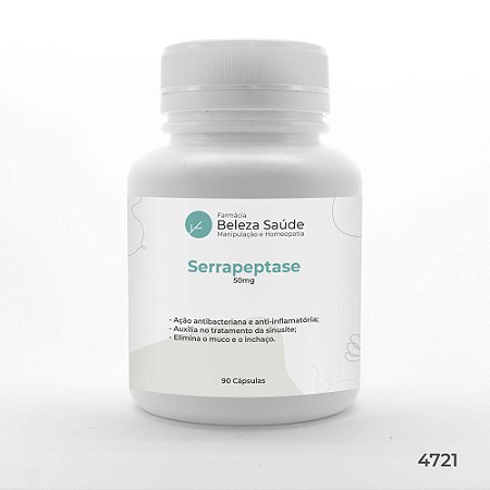 Serrapeptase 50mg : Enzima Antiinflamatório Natural 90 Cápsulas