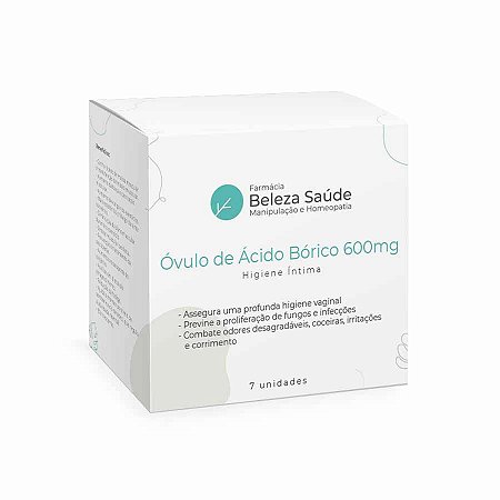 Óvulo de ácido bórico 600 mg - Higiene Íntima Candidíase : Grau Farmacêutico 7 unidades