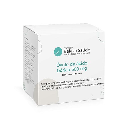 Óvulo de ácido bórico 600 mg - Higiene Íntima Candidíase : Grau Farmacêutico 10 unidades