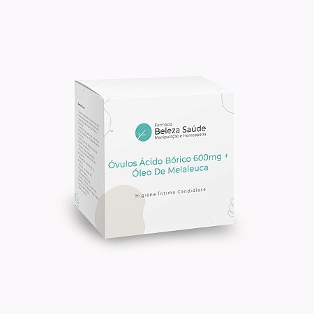 Óvulos Ácido Bórico 600mg + Óleo De Melaleuca - Higiene Íntima Candidíase : Grau Farmacêutico 7 unidades