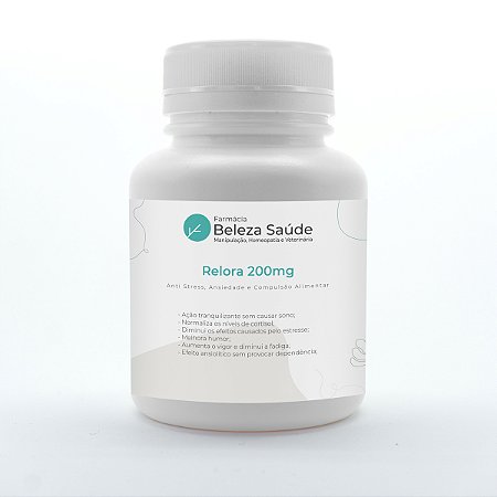 Relora 200mg - Anti Stress, Ansiedade e Compulsão Alimentar - 60 Cápsulas